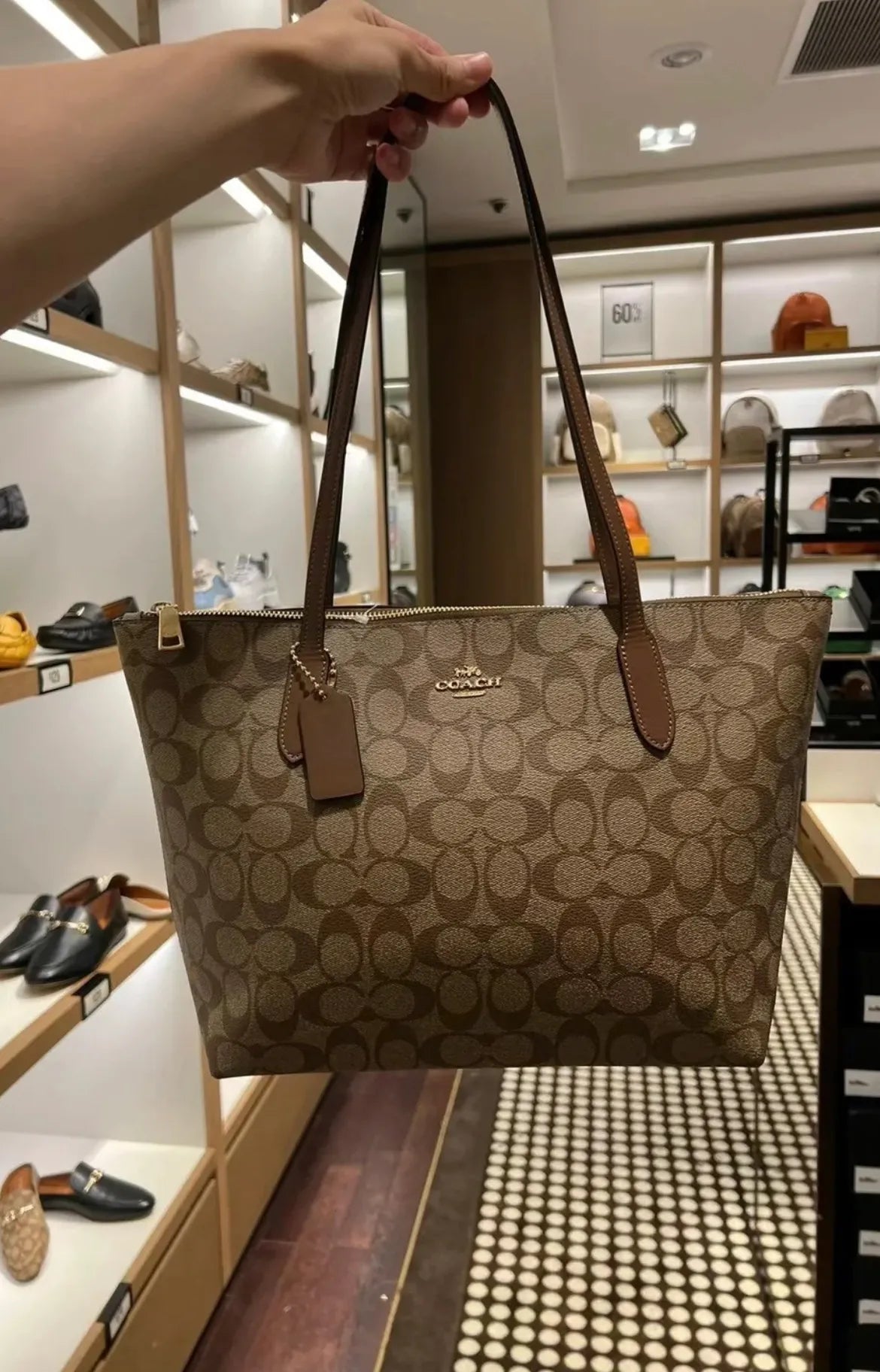 Coach zip Top Tote Bag
