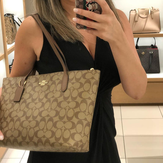 Coach zip Top Tote Bag