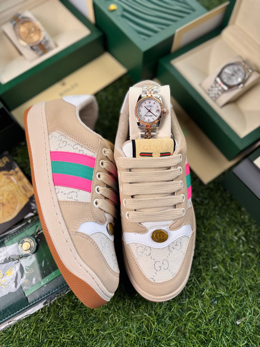 beige sneakers