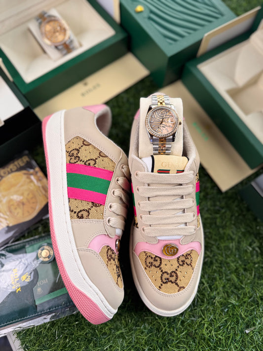 pink sneakers