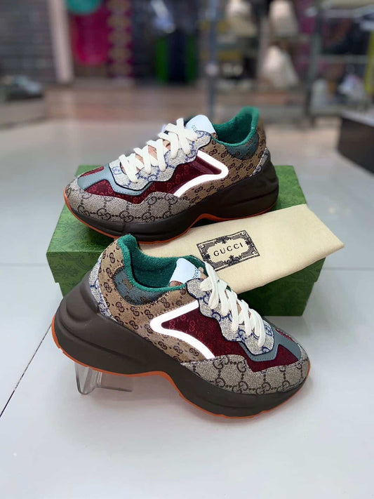 wine red sneakers