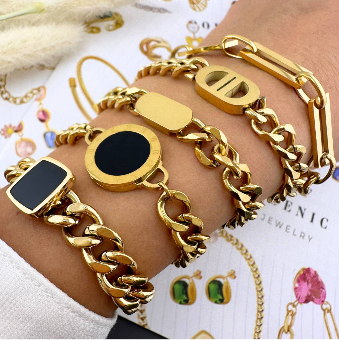 PULSERA CHAPADO EN ORO DE 18K